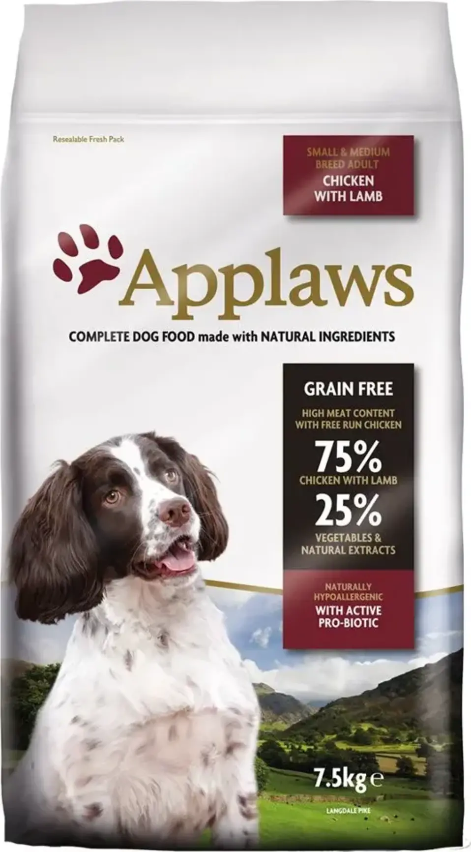 Applaws Dog Adult Small & Medium Breed Chicken & Lamb Grain Free 7,5 kg