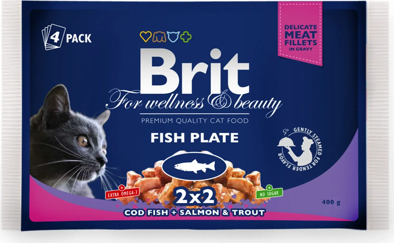 Brit Premium Cat Pouches Fish Plate 400 g
