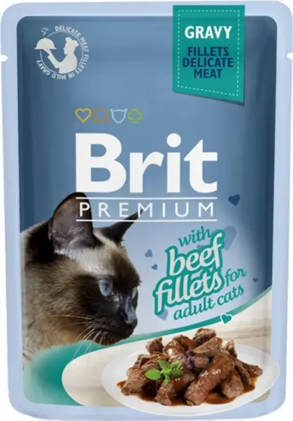 Brit Premium Delicate Fillets in Gravy with Beef 85 g