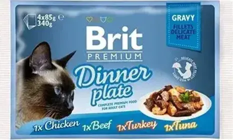 Brit Premium Cat Delicate Fillets in Gravy Dinner Plate 340 g