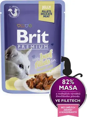 Brit Premium Cat Delicate Fillets in Jelly with Beef 24 x 85 g