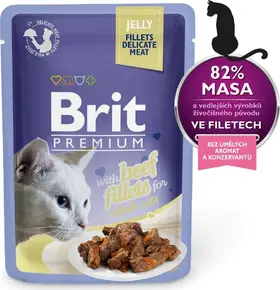 Brit Premium Delicate Fillets in Jelly with Beef 85 g