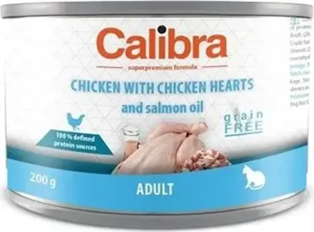 Calibra Cat Adult Chicken with Chicken Hearts and Salmon Oil 200 g