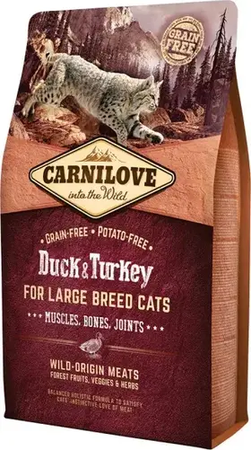 Carnilove Duck & Turkey for Large Breed Cats Muscles, Bones, Joints 2 kg