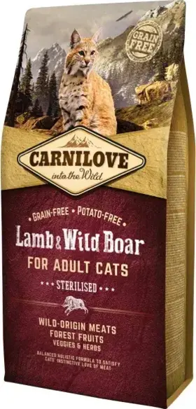 Carnilove Lamb & Wild Boar for Adult Cats Sterilised 6 kg
