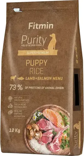 Fitmin Dog Purity Rice Puppy Lamb & Salmon 12 kg