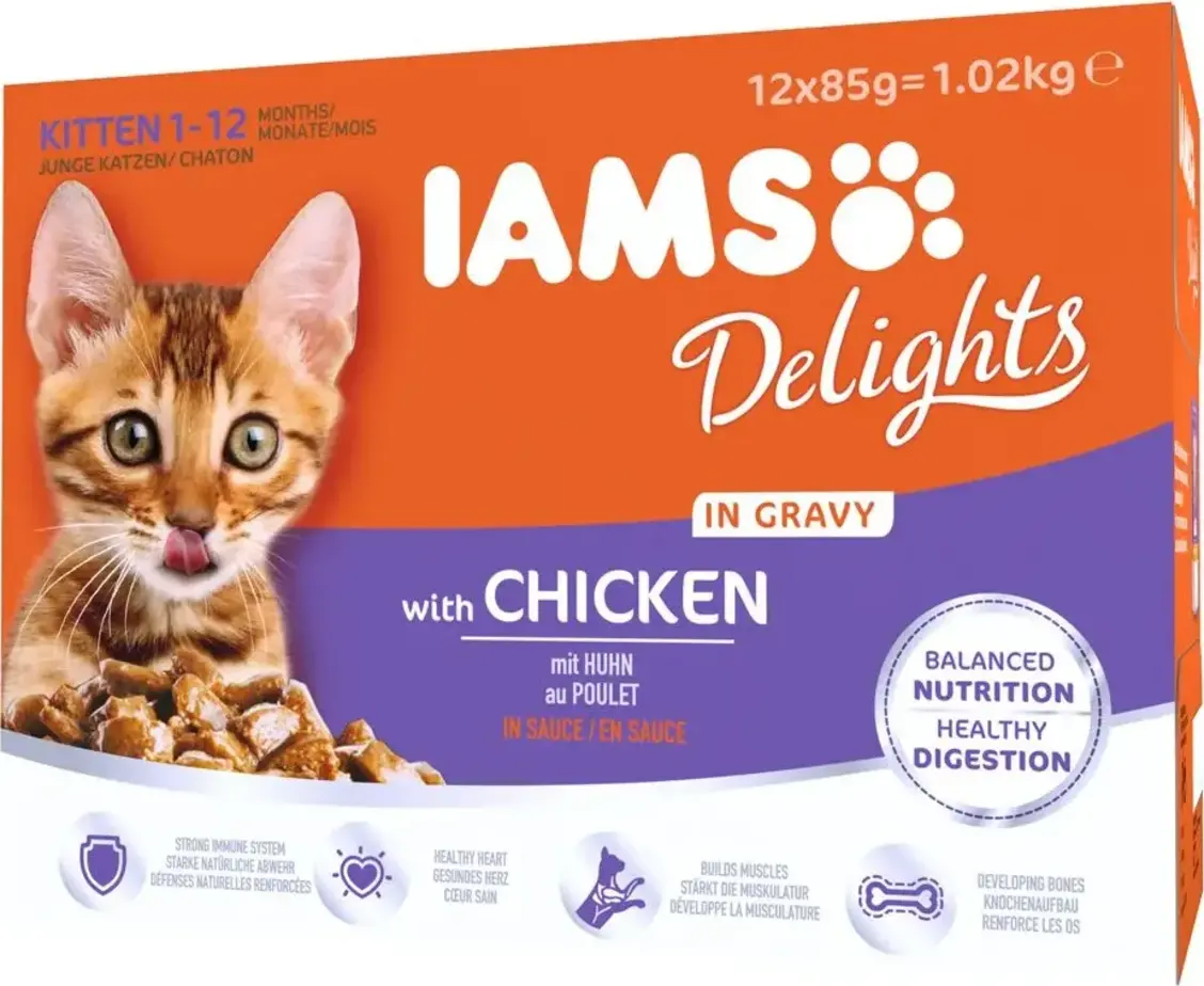 Iams Kitten Delights Chicken in Gravy Multipack 12 x 85 g