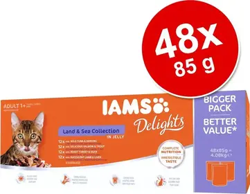 Iams Delights Land and Sea Collection in Gravy Multipack 48 x 85 g