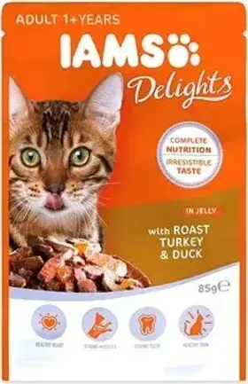 Iams Delights Roast Turkey & Duck in Jelly 85 g