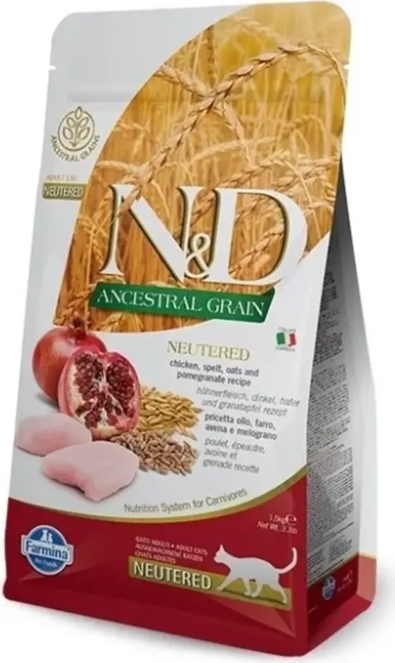 N&D Adult Cat Neutered Low Grain Chicken & Pomegranate 5 kg