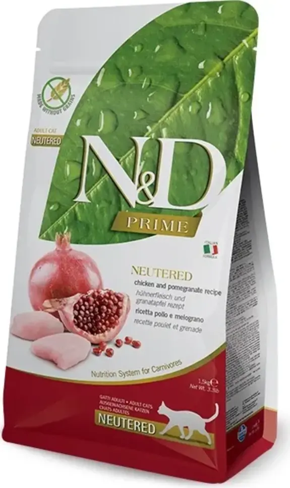 N&D Prime Adult Cat Neutered Grain Free Chicken & Pomegranate 5 kg