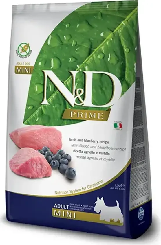 N&D Prime Adult Dog Mini Grain Free Lamb & Blueberry 7 kg