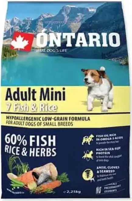 Ontario Adult Mini 7 Fish & Rice 2,25 kg