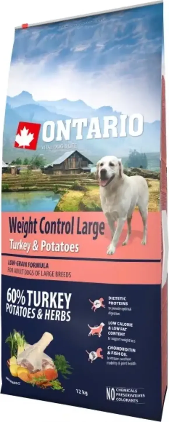 Ontario Large Weight Control Turkey & Potatoes 12 kg