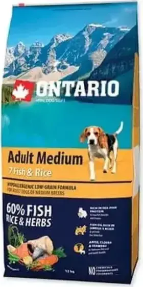 Ontario Adult Medium 7 Fish & Rice 12 kg