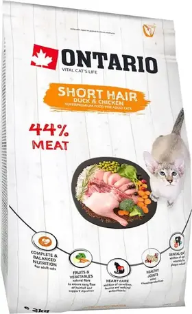 Ontario Cat Short Hair Duck & Chicken 2 kg