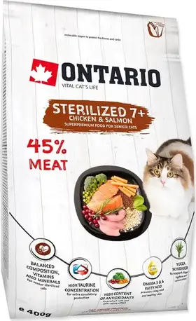 Ontario Cat Sterilised 7+ Chicken & Salmon 400 g