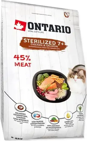 Ontario Cat Sterilised 7+ Salmon 2 kg