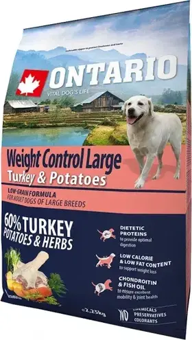 Ontario Large Weight Control Turkey & Potatoes 2,25 kg