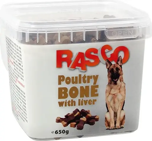 Rasco Poultry Bone with Liver kosti drůbeží pamlsky s játry 650 g