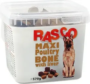 Rasco Maxi Poultry Bone with Liver drůbeží pamlsky s játry 570 g