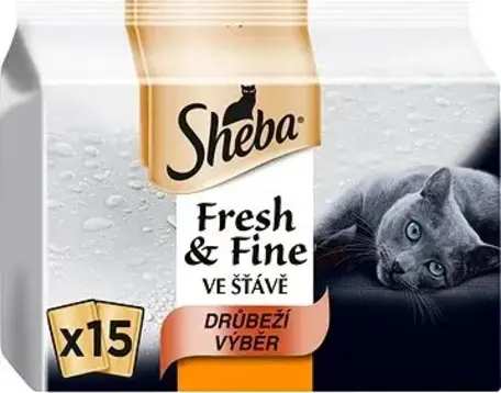 Sheba Fresh & Fine Drůbeží výběr ve šťávě 15 x 50 g