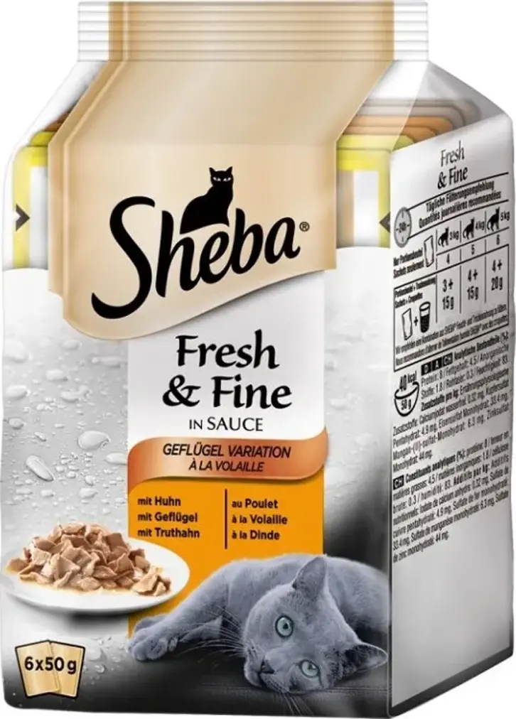 Sheba Fresh & Fine in Sauce drůbeží výběr 6 × 50 g