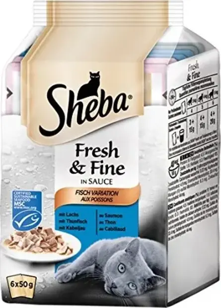 Sheba Fresh & Fine in Sauce rybí výběr 6 × 50 g