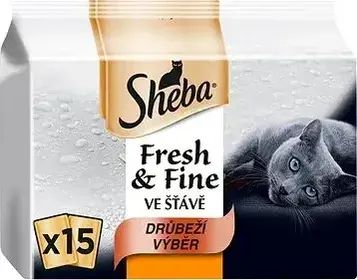 Sheba Fresh &amp; Fine Drůbeží výběr ve šťávě 15 x 50 g