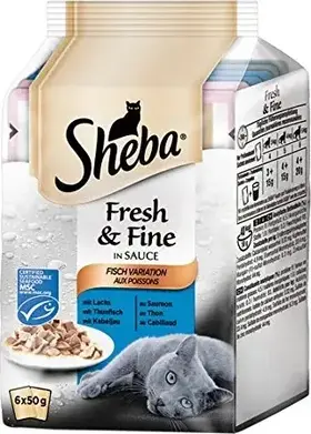 Sheba Fresh &amp; Fine in Sauce rybí výběr 6 × 50 g