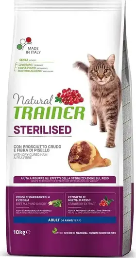 Trainer Natural Cat Sterilised Dry-Cured Ham 10 kg