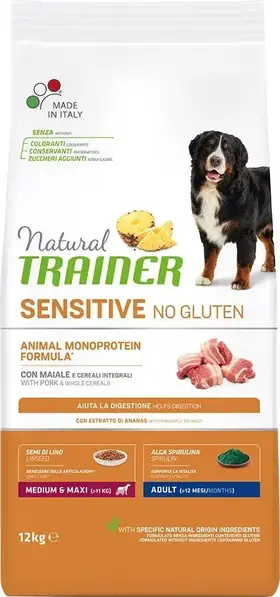 Trainer Natural Sensitive No gluten Adult Medium & Maxi Pork 12 kg