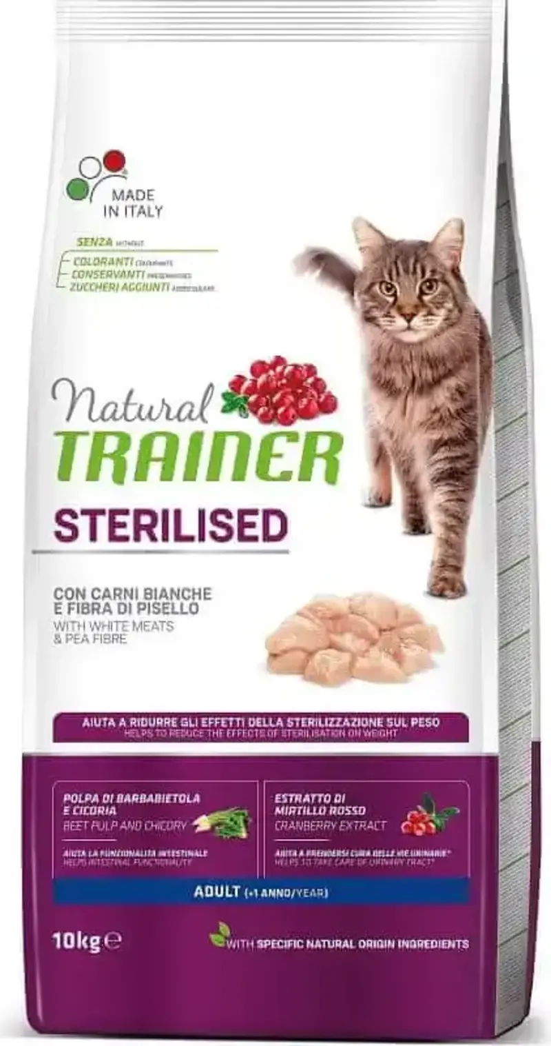 Trainer Natural Cat Sterilised White Meats 10 kg
