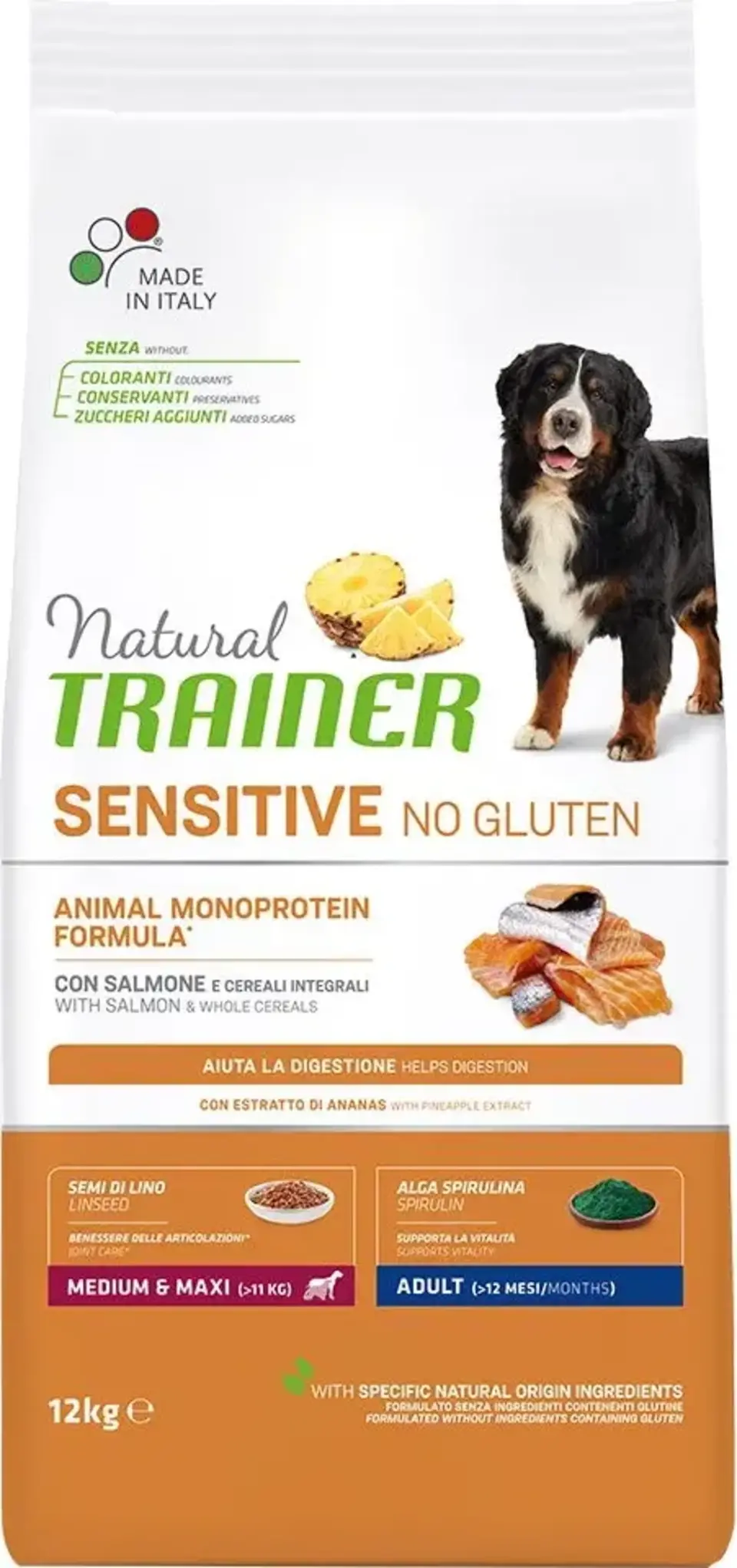 Trainer Natural Sensitive No Gluten Adult Medium & Maxi Salmon 12 kg